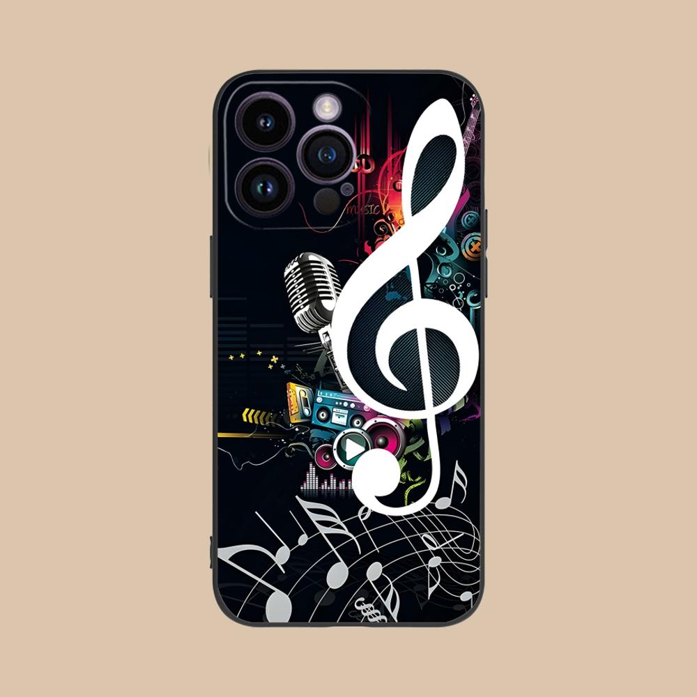 Musical Note Staff Mobile Phone Case for iPhone 17 16 15 14 13 12 11 X XR XS 8 7 Air Pro Max Plus Mini Colorful Cover Luxury