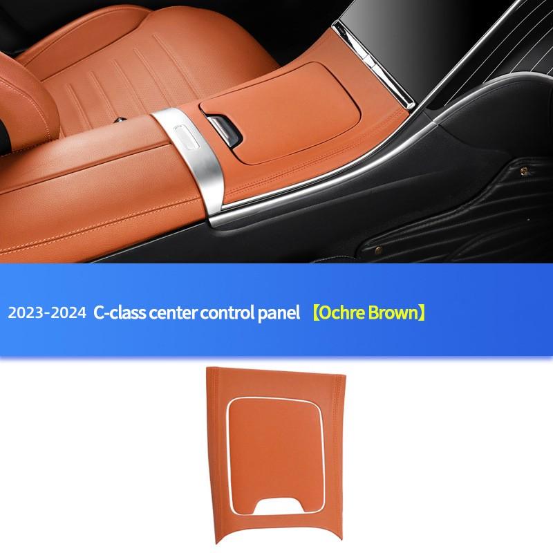 leather central control panel decorative cover decoration For Mercedes-Benz C Class GLC W206 2022-2024 car accessories styling