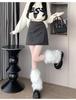 Black Sequined Woolen High-Waisted A-Line Skirt for Autumn/Winter - Slimming, Hip-Hugging, Irregular Hem, with Anti-Exposure Design.