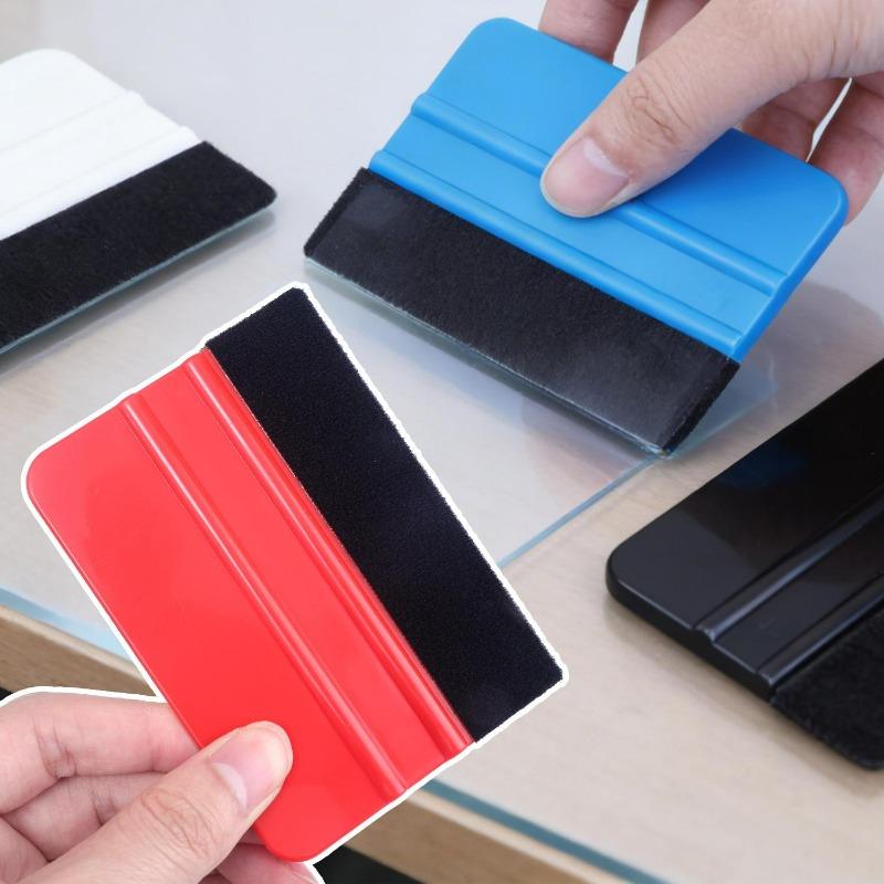 Window Tint Squeegee Felt Edge Wrap Squeegee Wallpaper Tool Decal Applicator Film Bubble Removal Vinyl Scraper Blade