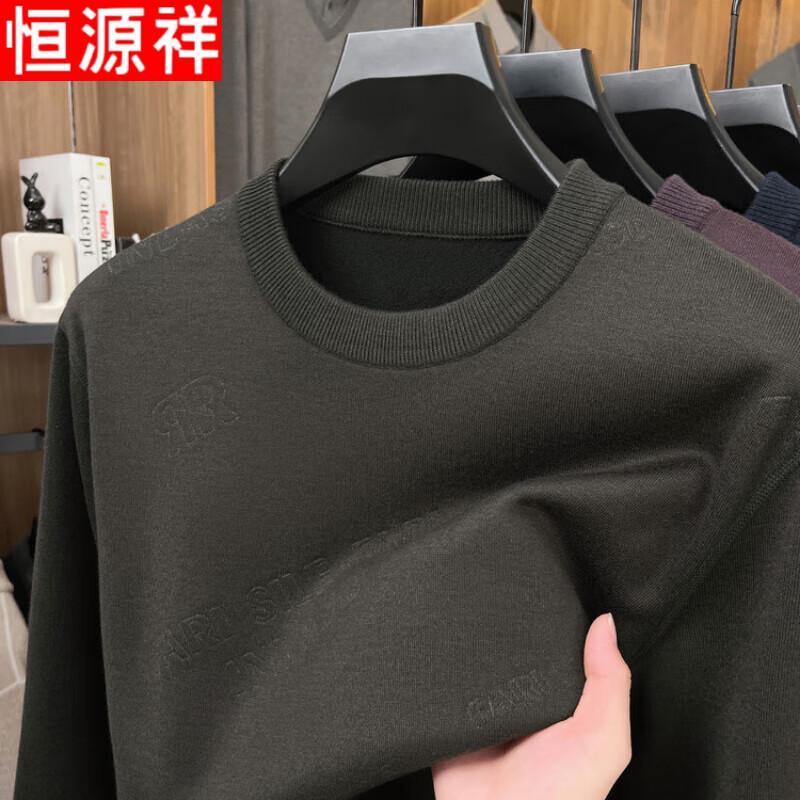 

Hengyuanxiang Men s Round Neck Thickened Thermal Sweater M