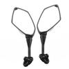 1 Paar Rückspiegel passend für Honda CBR600F4 CBR600F4I CBR600RR Kawasaki Ninja 250R Hyosung GT125R GT250R GT650R GT650S Schwarz