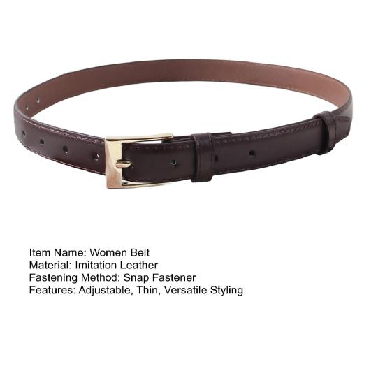 Women Belt Adjustable Length Imitation Leather Waistband Solid Color Minimalist Belt Fashion Accessories Design Cinched Waist