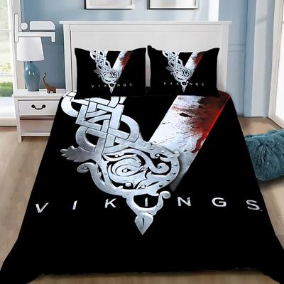 Viking Northern Germanic Mystical Symbol 3D Printed Bedding Set Soft Duvet Cover King Queen Twin Size Birthday Gift Room Decor