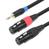 1/2/3M 3.5mm To Dual Female XLR Y-Splitter Cable 3.5mm To Dual XLR Stereo Cable 1/8 Inch Mini Jack To 2 XLR Y Splitter Adapter