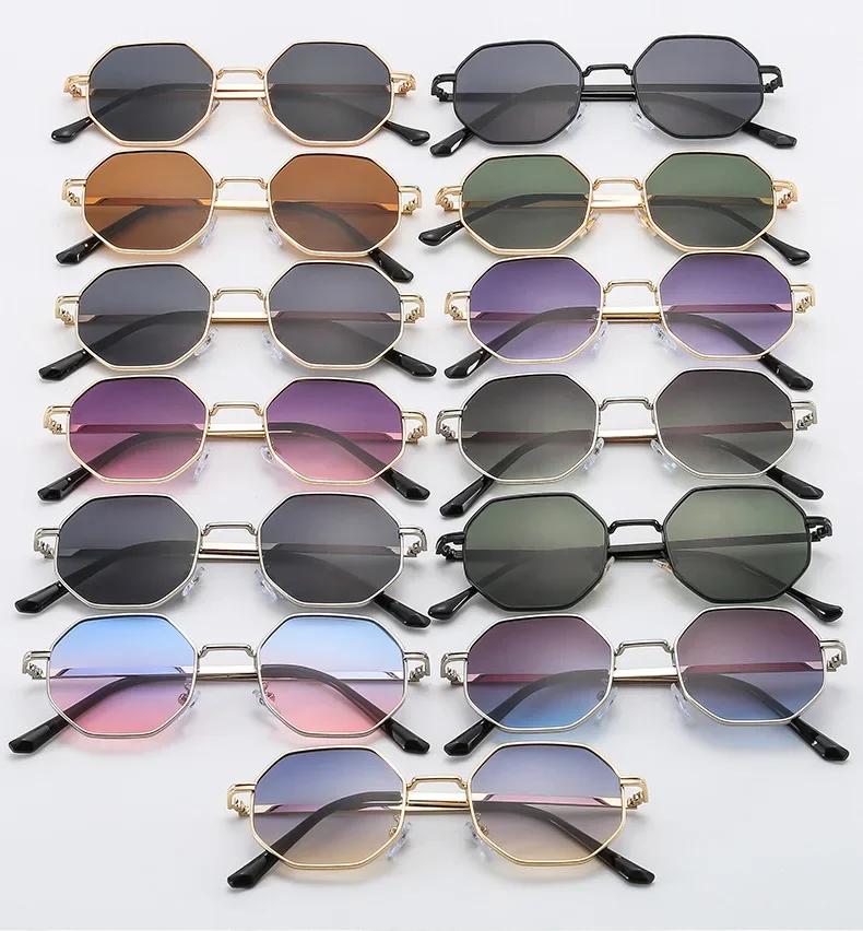 Sunglasses For Women Polygon Metal Sunglasses Vintage Frame Men Luxury Brand Design Sun Glasses Women Mirror Gafas De Sol Uv400
