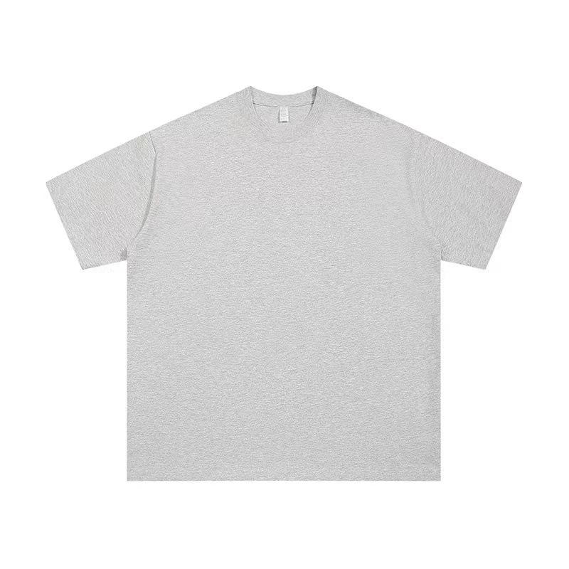 Wine Red Heavyweight Pure Cotton Short Sleeve T-Shirt, Thick Loose Half Sleeve, Small Collar Men's Plain Base Layer