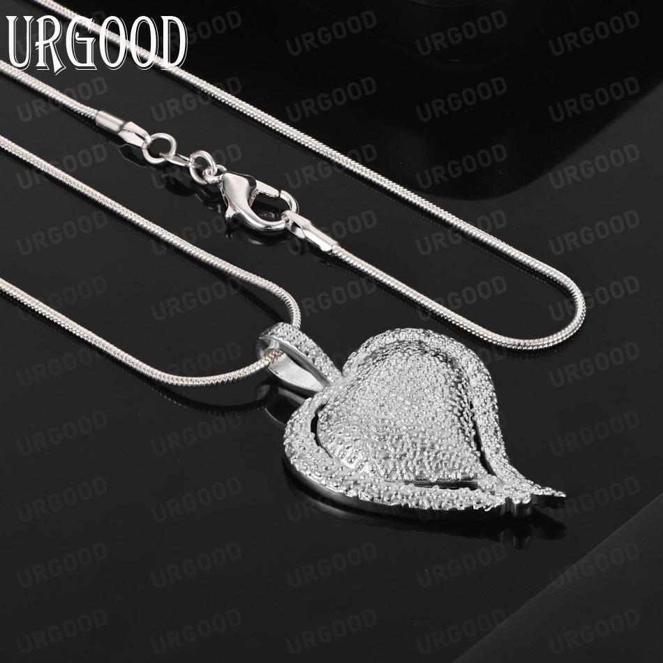 Exquisite And Romantic 925 Sterling Silver Heart-Shaped Pendant Necklace - Fashionable Wedding Jewelry