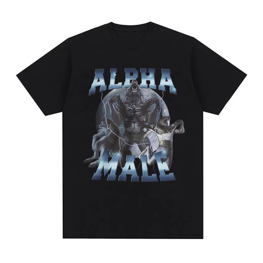 

Limited Alpha Male Vintage Wolf Graphic T Shirts Mens Fashion Gothic Clothing Tshirt Funny Men Women Cotton Oversized T Shirts S