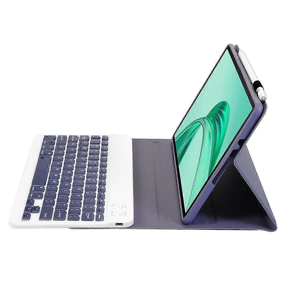 AH25 For Honor Pad X9 X8a Leather TPU Ultra Thin Tablet Cover with Bluetooth Keyboard - Purple