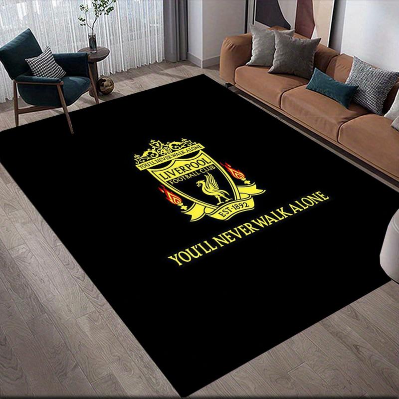 Leicester City Football Club Flannel Pattern Square Carpet,Area Rug,Carpet Rug for Living Room Bedroom Sofa Playroom Decor,Non-slip Floor Mat