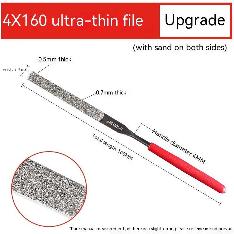 1 Stück Rutschfeste Feile Nadelfeile Flach Metall Stein Schleifen Kunststoffgriff Rot Set Diamant Heißer Verkauf Werkzeuge