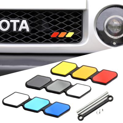 Tri-color 3 Grille Badge Emblem for Toyota for Tacoma 4Runner Tundra Highlande Modified Decorative Strip of Air Inlet Grille