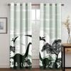 2 Pieces Cartoon Cute Dinosaur Polyester Fabric Cloth Curtain for Living Room Bedroom Nursery Room Kindergarten Free Shipping