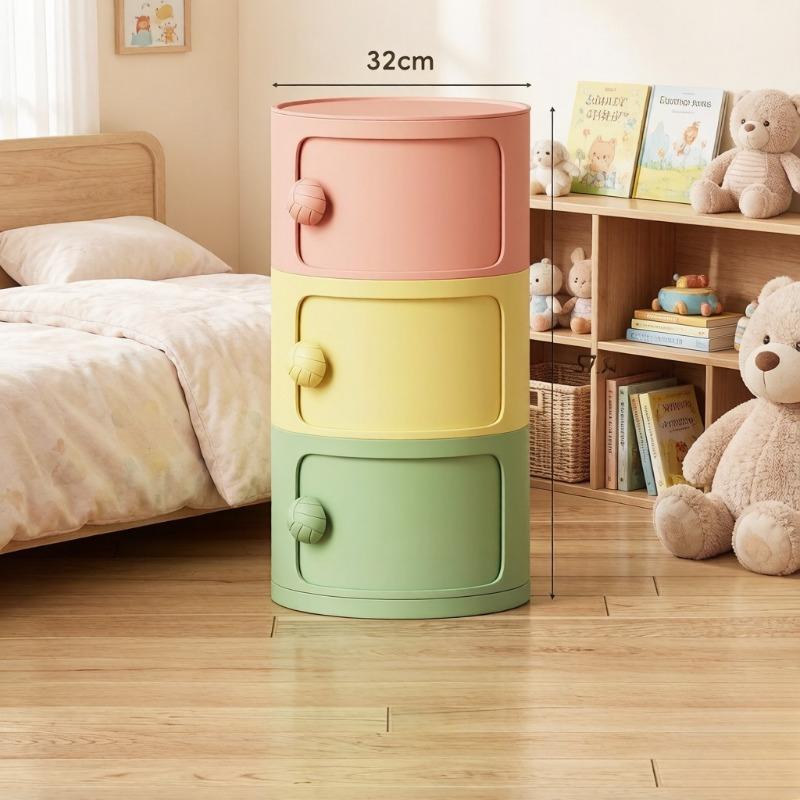 Bedside Cabinet Cream Style Storage Cabinet for Bedroom Multi-functional Storage