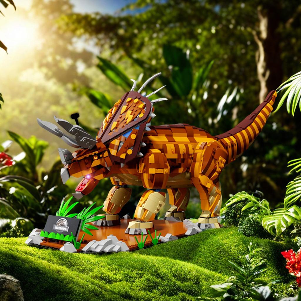 2116PCS Dinosaur Building Blocks Toys Model Large Size Triceratops Assemble Puzzle Bricks Toy Sets For Kid Ornament Gifts
