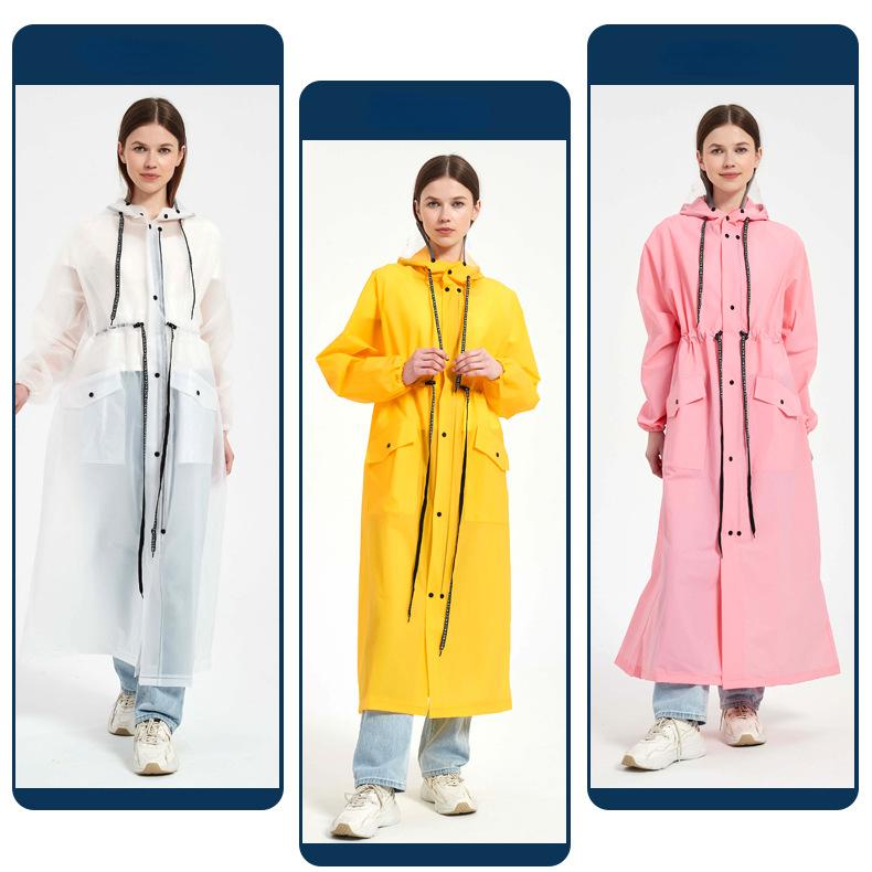 EVA Langer Regenmantel Unisex Männlich Frauen Regenmäntel Poncho Anzug Jacke Tourist Bike Damen Laufen Mit Kapuze Wandern Regenbekleidung Wasserdicht