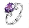 Wish personalized platinum oval blue-green-white Opal turtle opening versatile ring slightly inlaid with zircon