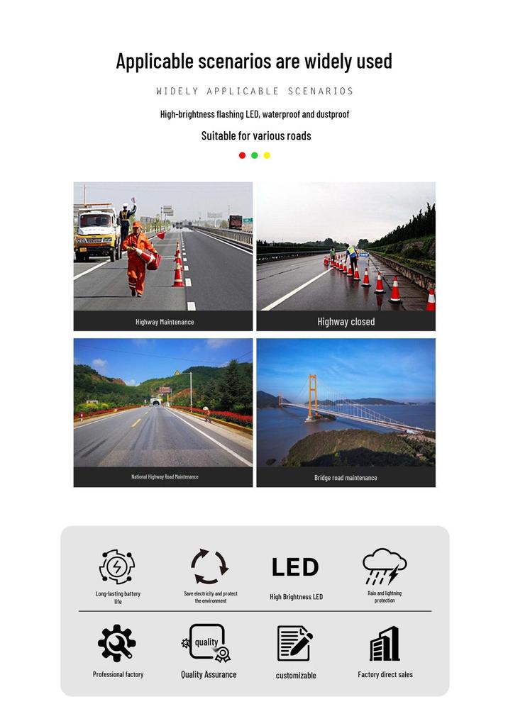 High-Speed Rechargeable Sound & Light Alarm for Road Maintenance