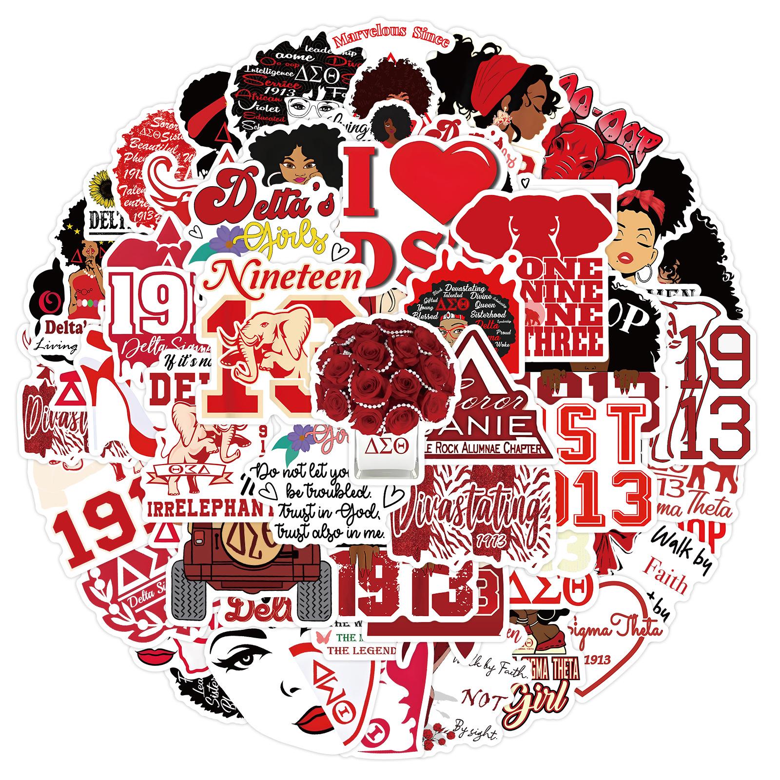 

10/60 шт. наклейки Delta Sigma Theta Sorority DST граффити наклейки для DIY багажа ноутбука скейтборд мотоцикл наклейка на велосипед 10pcs