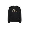 Evisu Japanese Jacquard Little Seagull Embroidered Round Neck Pullover Sweatshirt Men sweatshirt Black 2EAHTM0SW321XX