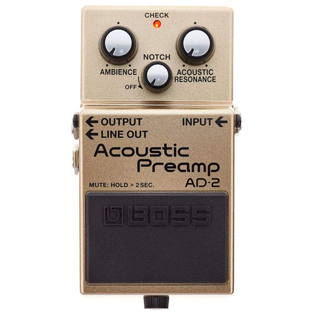 BOSS Acoustic Preamp Compact Effects Pedal for Acoustic Guitars AD-2 Guitars/Electric-Acoustic