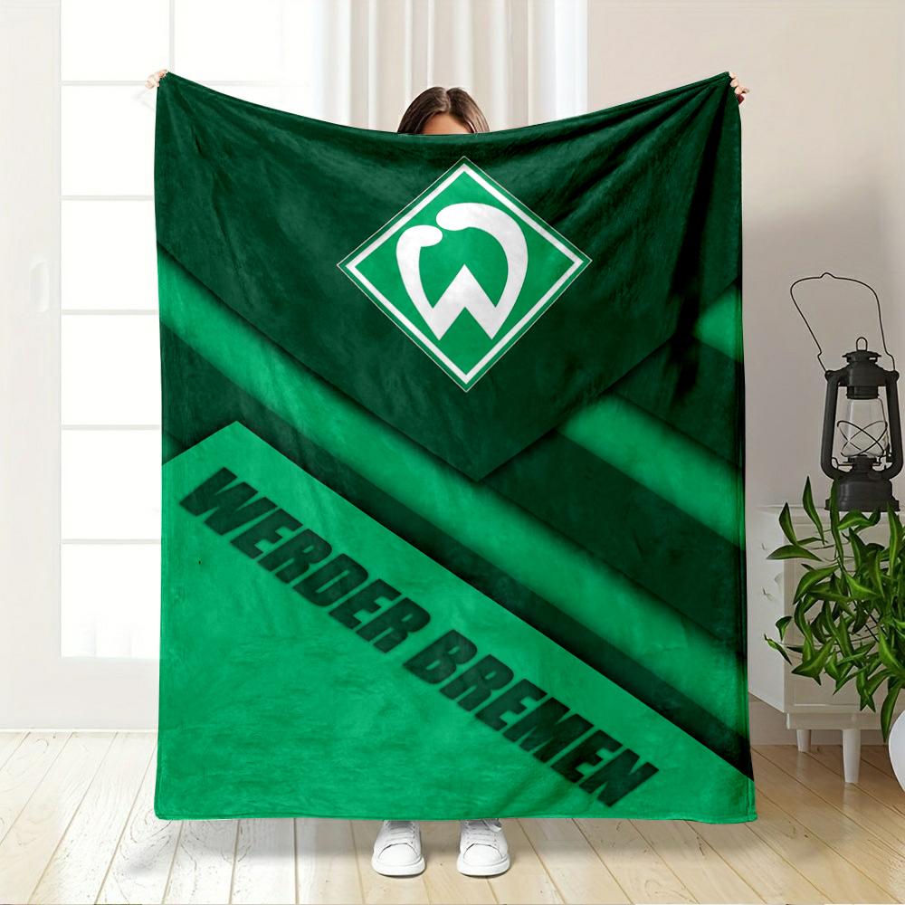 Werder Bremen Green Designed Flannel Blanket for Bedroom, Living Room, Sofa, and Nap
