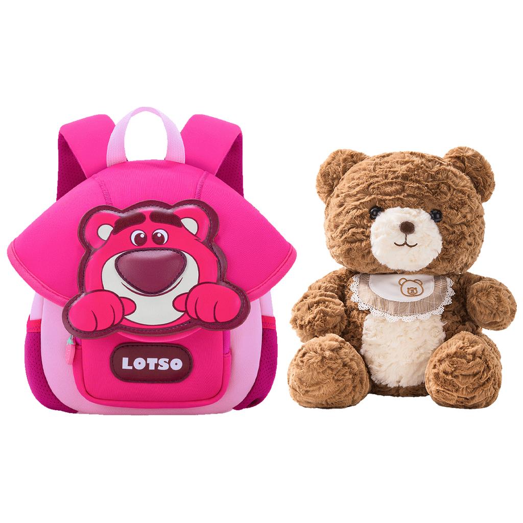 New Disney Strawberry Bear Series Neoprene With PU Small Kids' Bag Backpack Kids' Pink/Blue B20124-L