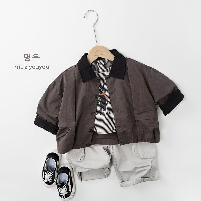 Kids Casual Loose Cargo Pants Korean Style Children Outer Wear Trousers