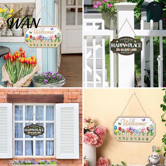 Weather-resistant Porch Decor Wooden Welcome Door Sign for Front Door, Waterproof Hanging Sign, Hanger Decoration Home Farmhouse Garden Yard