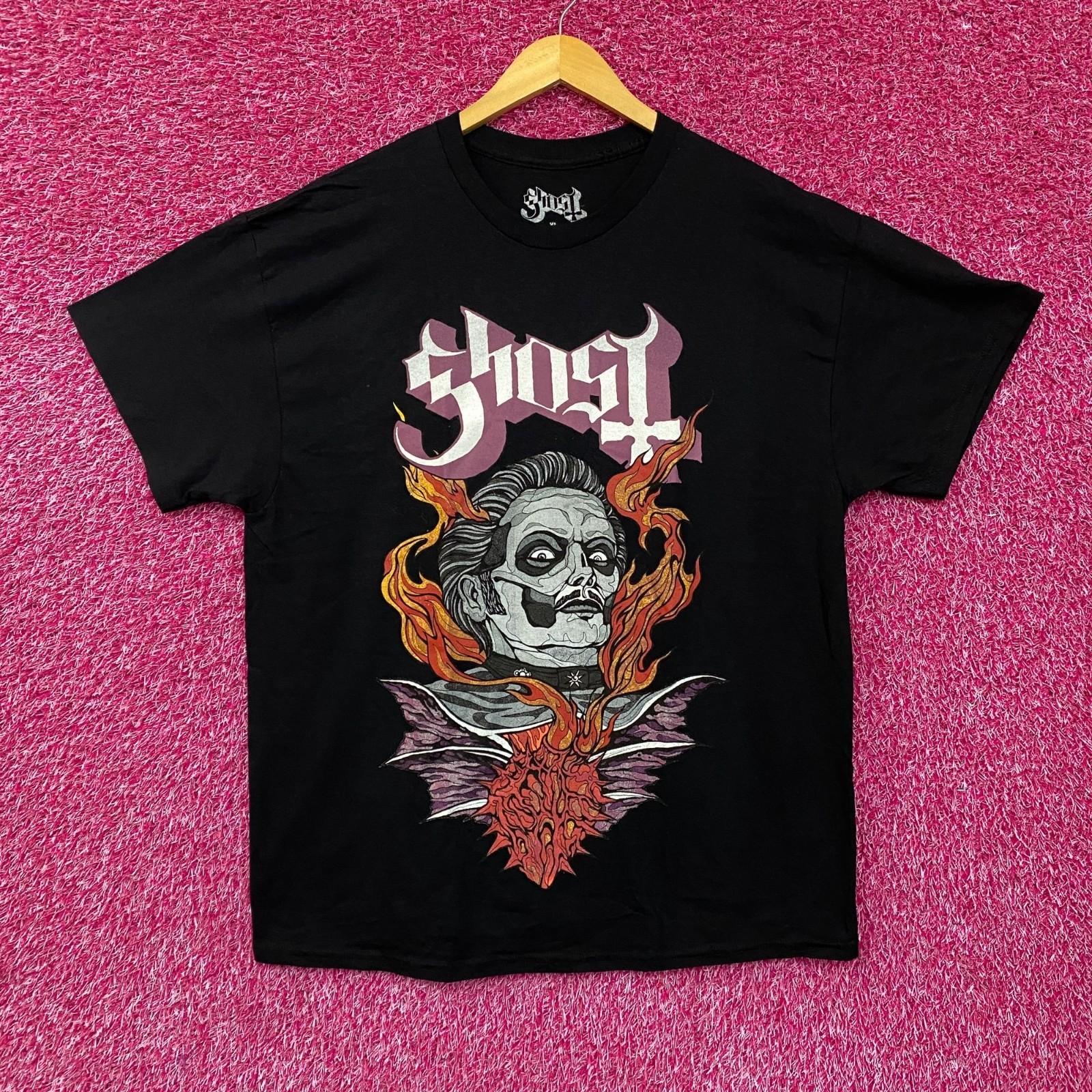 Ghost Cardinal Copia Flaming Face Heart Hypnosis Graphic Design 100% Cotton T-shirt Mens Tees Top XL