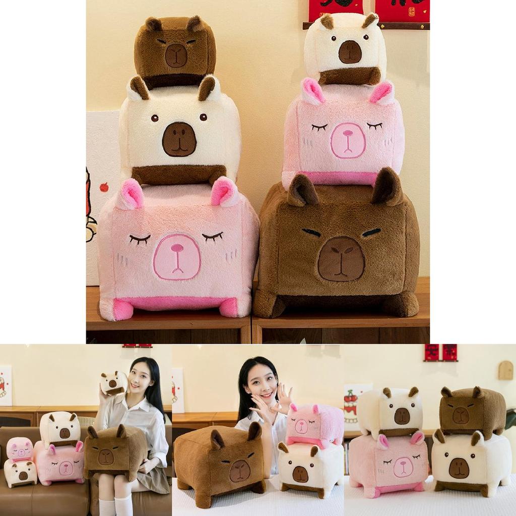 Soft Adorable Capybara Plush Toy In Brown Pink Beige Perfect For Cuddling