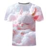 2024 Summer 3D Printed Short Sleeve Soft and Cute Sleepy Sheep Series Men's and Women's Trendy Round Neck T-shirt for Children