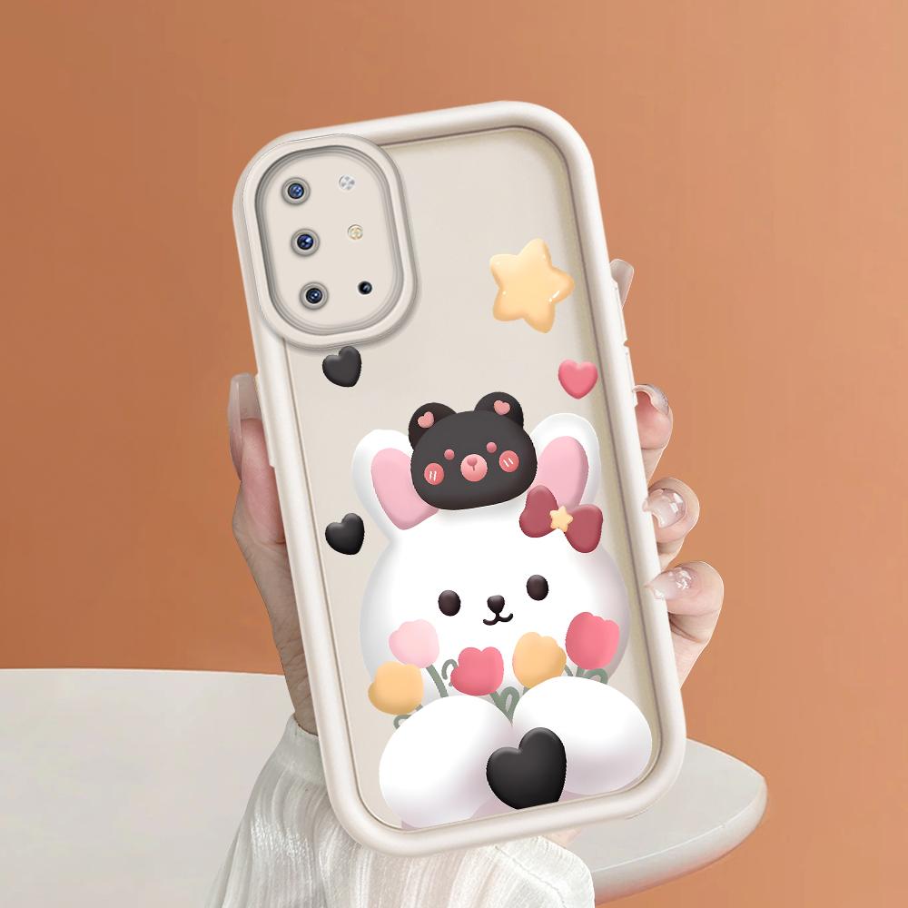 For OPPO A38 A18 A57s A57 A60 Reno11 F Reno12 FS Moto G10 G20 G30 G22 Realme C53 C63 Full Lens Protect Cute Rabbit Soft Phone Case