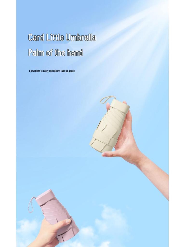 Compact Ultralight Dual-Use Mini Umbrella: Portable Anti-UV Sunshade for Women, Perfect for Sunny and Rainy Days
