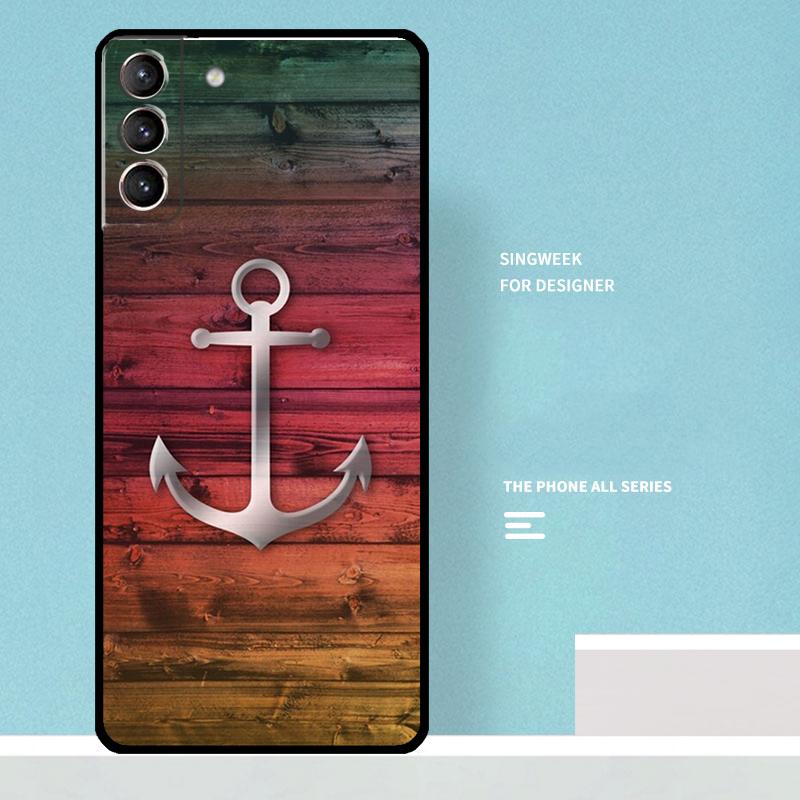 Anchor Boat Case For Samsung Galaxy S25 Ultra S20 S21 S22 S23 S24 Ultra S9 S10 Plus S25 FE Phone Cover