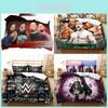 Conjunto de Capa de Edredom WWE EAW com Tingimento Ativo para Cama de Casal Decoração de Quarto