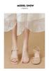 Summer Backless Chunky Heel Sandals for Women – Cross and Single Strap Open Toe with Soft Thick Sole.
