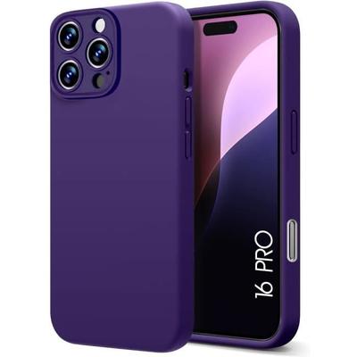 Case - E.F.CONNECTION - for iPhone 16 Pro - Dark Purple Silicone - Ultra Slim - Non-slip