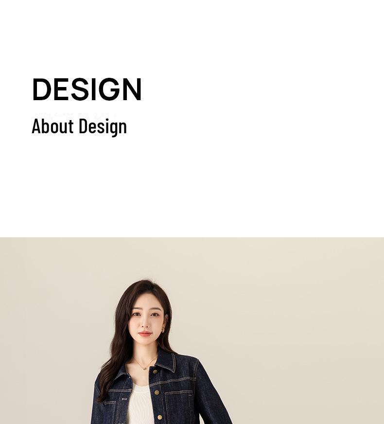 Xinge Women's Petite Retro Blue Denim Jacket - 2025 Spring Collection