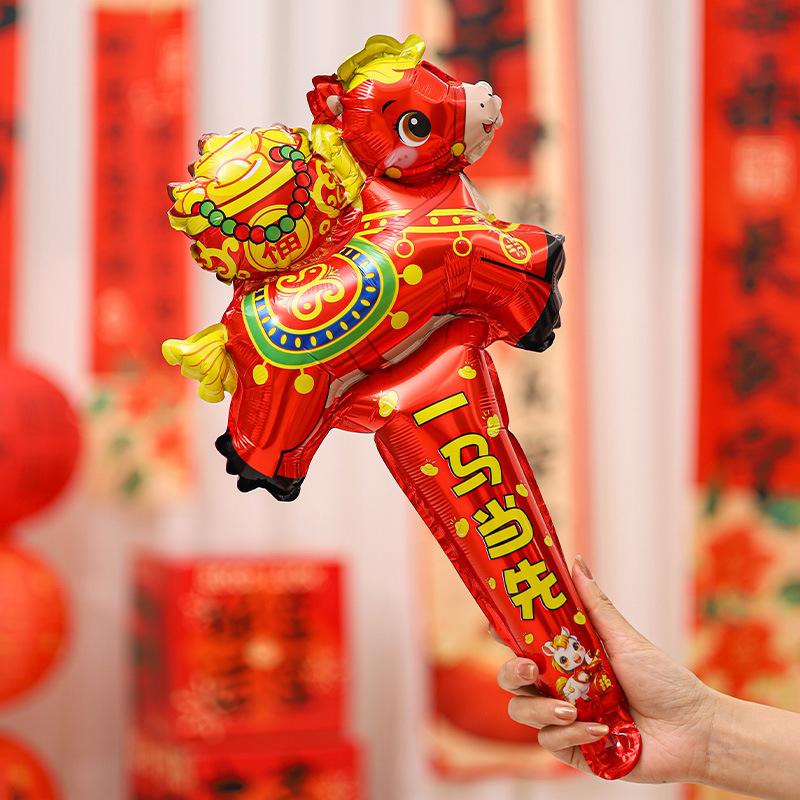 10Pcs 2026 Year Of The Horse Balloon Hair Cards Headwear New Year Party Hair Accessories Cross Year Celebration Decor Supplies