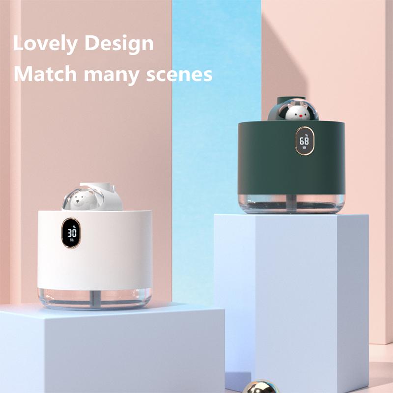 Lovely Pet 500ml Air Humidifier 2000mah Chargeable Mist Maker Fogger Led Light Humidificador For Home Ultrasonic Aroma Diffuser