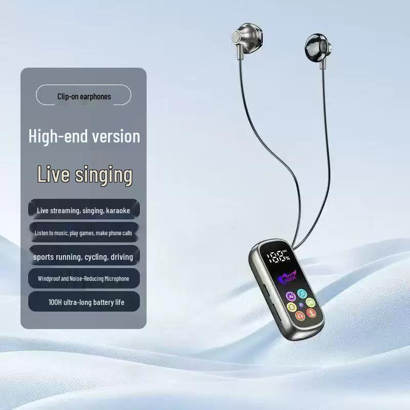 Bluetooth Clip-on Headset with Ear Monitor, Reverb, Noise Reduction, Long Battery Life, and High-Quality Sound