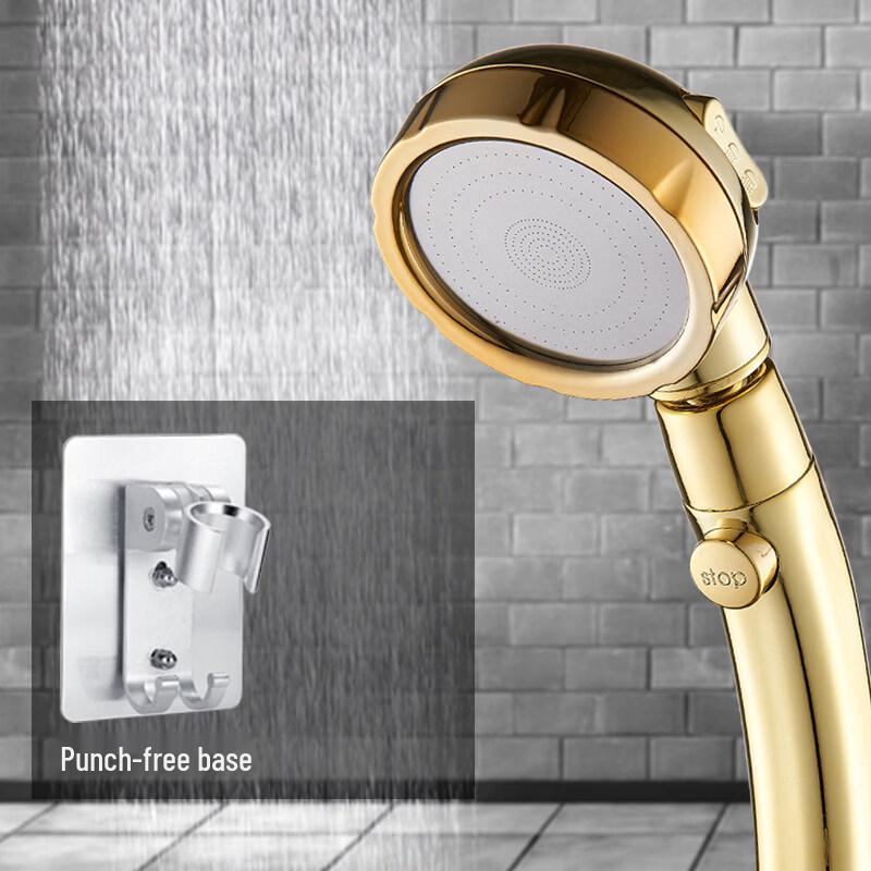 Yipan Pressurized Handheld Shower Head with Drill-Free Base