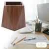 [Chandini] Wooden Pen Stand, Diamond Shape, Wood Grain Design, Desktop Storage, Small Item Storage, Stationery Storage, Simple Design, Black Walnut