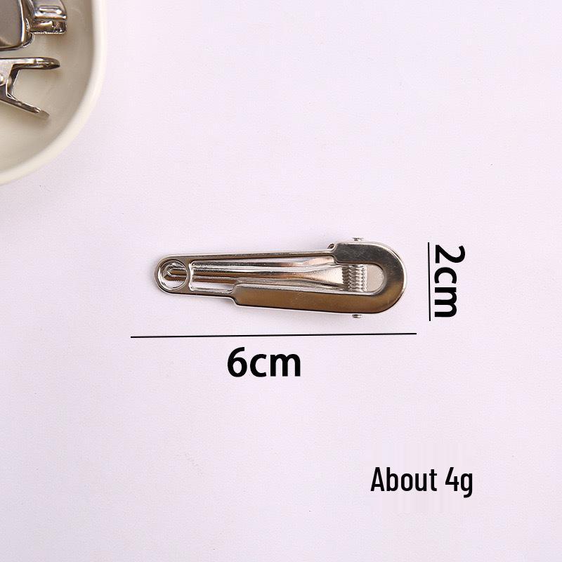 Korean Y2K Silver Side Bangs Duckbill Clip - Women's Sweet Hair Accessory