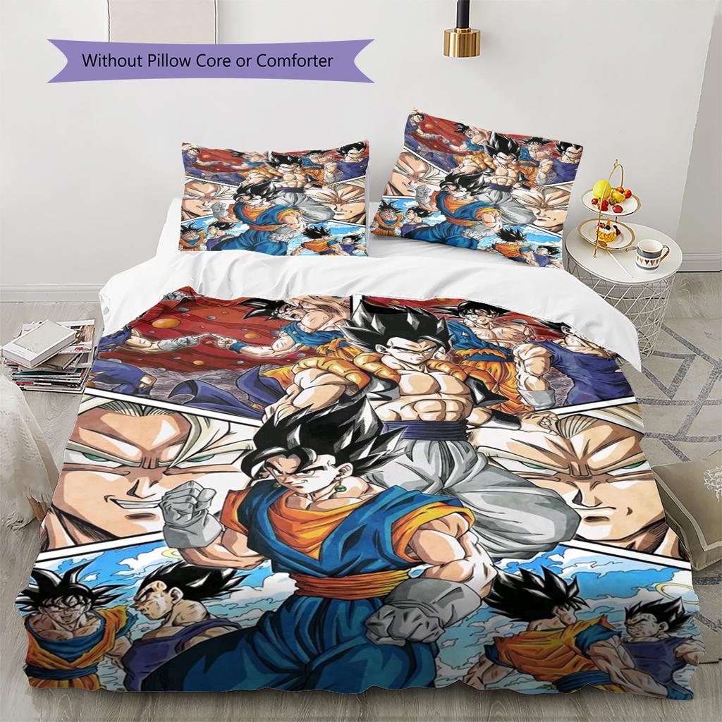 Juego de Ropa de Cama con Estampado de Dibujos Animados Colcha Funda de Colcha Funda de Almohada Decoración del Hogar Regalo de Cumpleaños (1 * funda nórdica + 2 * fundas de almohada, sin núcleo)