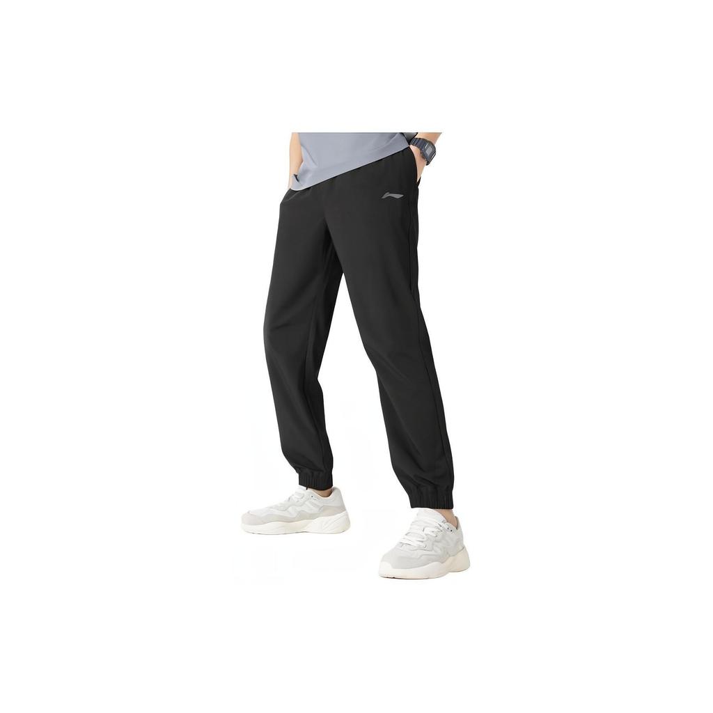 Li Ning Lightweight Fitness Casual Loose Cuffed Knit Sports Pants Men Bottoms Black AYKT531-1