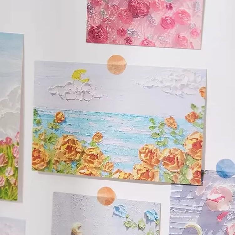Hand-Drawn Style Oil Painting Postcard: Festival Illustration Healing Birthday Card