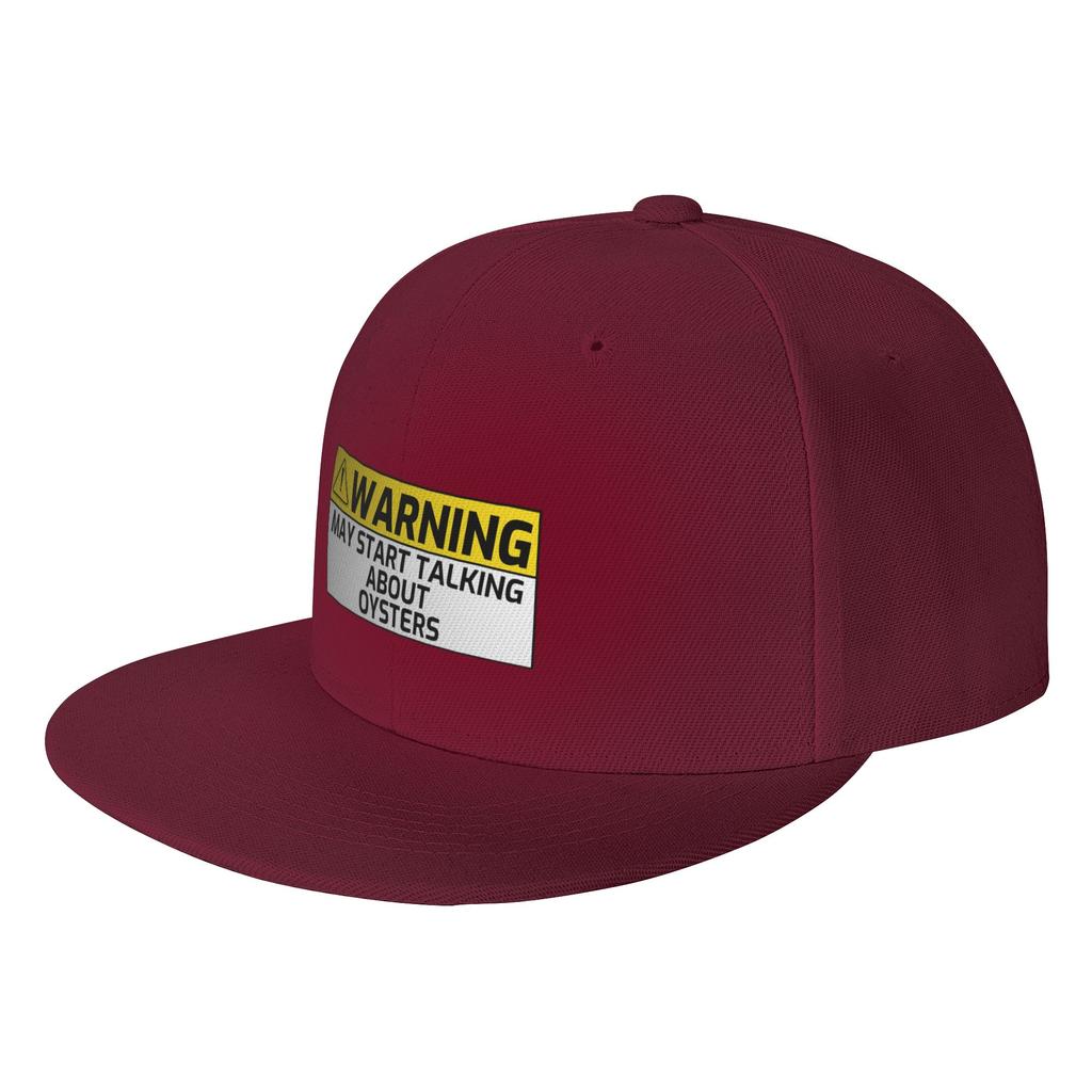 Fashion Warning May Spontaneously Start Talking About Oysters Flat Brim Sun Hat Easy To Clean Baseball Caps